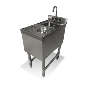 Speed Unit Dump Sink with Glass Rinser and Dipper Well