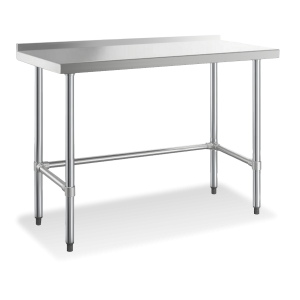 18 Gauge All Stainless Steel Open Base Worktable With Splash Guard 30x48 -SWWTSOB-3048-2R-318