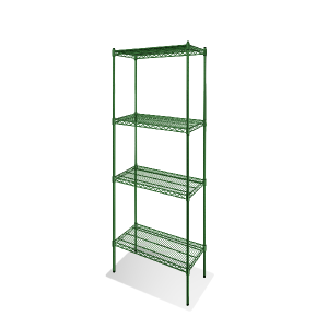 4-Tier Green Epoxy Shelving Units